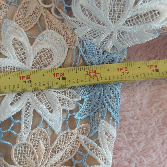 Just Me Miriam Full-Sleeve 3D Lace Floral Dress Size Small - Picture 10 of 13